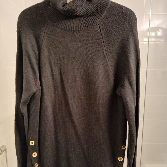 Michael Kors Black and Gold Cowl Neck Sweater - Picture 1 of 7